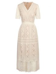 APART Sukienka w kolorze kremowym rozmiar: 38. Brązowe sukienki damskie Apart, bez wzorów, z koronki, bez ramiączek. Za 214.19 zł.