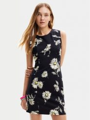 Desigual Sukienka letnia Lorena 24SWVK18 Czarny Regular Fit. Czarne sukienki damskie Desigual, bez wzorów, z wiskozy, bez ramiączek. Za 249.99 zł.