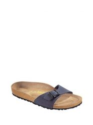 Birkenstock Klapki w kolorze niebieskim rozmiar: 38. Niebieskie klapki damskie Birkenstock, bez wzorów, z otwartym noskiem, bez obcasa, bez zapięcia. Za 218.45 zł.