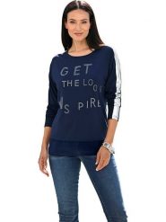 Heine Koszulka w kolorze granatowym rozmiar: 36. Niebieskie koszulki damskie Heine, bez wzorów, bez kołnierzyka, bez ramiączek. Za 69.58 zł.