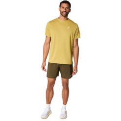 Koszulka Asics. Zielone koszulki damskie Asics, bez wzorów, bez kołnierzyka, bez ramiączek. Za 141.00 zł.