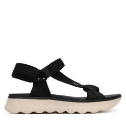 Sandały Tamaris. Czarne sandały damskie Tamaris, bez wzorów, bez obcasa, na płaskiej podeszwie, bez zapięcia. Za 299.99 zł.