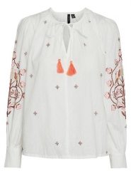 Vero Moda Bluzka w kolorze białym rozmiar: S. Białe bluzki damskie Vero Moda, s, bez wzorów, z bawełny, bez kołnierzyka, bez ramiączek. Za 117.45 zł.