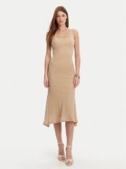 BARDOT Sukienka koktajlowa 57998DB7 Beżowy Regular Fit. Brązowe sukienki damskie Bardot, bez wzorów, z syntetyku, wizytowe, bez ramiączek. Za 249.99 zł.