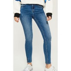 Jeansy skinny mid waist - Granatowy. Niebieskie jeansy damskie Sinsay, z jeansu. Za 89.99 zł.