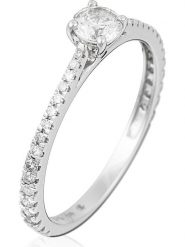 DIAMANTA Złoty pierścionek "Solitaire Royal" z diamentami rozmiar: 54. Szare pierścionki damskie DIAMANTA, z diamentem, złote. Za 2,427.99 zł.