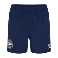 Damskie szorty Dania Travel Wov. Niebieskie spodenki sportowe damskie Hummel, s, bez wzorów, z materiału, na fitness i siłownię. Za 225.50 zł.