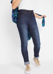 Dżinsy Slim Fit, high-waist, SLIM, komfort-stretch. Szare jeansy damskie bonprix, z podwyższonym stanem. Za 97.99 zł.