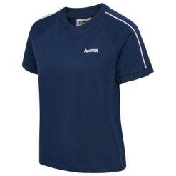 Koszulka damska Hummel Pulse Piping. Niebieskie bluzki damskie Hummel, bez wzorów, sportowe, bez kołnierzyka, bez ramiączek. Za 170.50 zł.