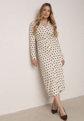 Beżowa Wiskozowa Sukienka Koszulowa z Domieszką Lnu z Marszczeniem Besirra. Brązowe sukienki damskie Born2be, bez wzorów, z bawełny, biznesowe, bez ramiączek. Za 159.99 zł.