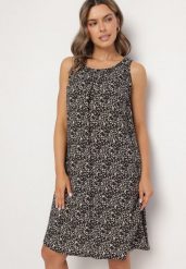 Czarna Rozkloszowana Sukienka z Bawełny w Abstrakcyjny Wzór Annivione. Czarne sukienki damskie Born2be, bez wzorów, z bawełny, eleganckie, bez ramiączek. Za 59.99 zł.