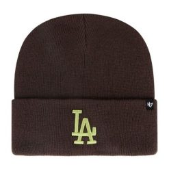 Czapka zimowa miejska Brand 47 Los Angeles Dodgers brązowa. Brązowe czapki damskie 47 Brand, na zimę, bez wzorów. Za 119.00 zł.