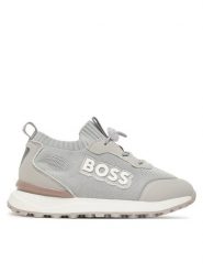 BOSS Sneakersy J52828 D Szary. Szare buty sportowe chłopięce Boss, z materiału, bez zapięcia. Za 589.99 zł.