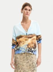 Desigual Kardigan Sun 26SWJF18 Niebieski jasny Regular Fit. Niebieskie kardigany damskie Desigual, l, bez wzorów, z bawełny. Za 489.99 zł.