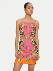 Versace Jeans Couture Sukienka letnia 78HAO9P7 NS651 Różowy Regular Fit. Czerwone sukienki damskie Versace Jeans Couture, bez wzorów, z jeansu, bez ramiączek. Za 1,029.00 zł.