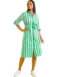Heine Sukienka w kolorze zielono-białym rozmiar: 36. Zielone sukienki damskie Heine, bez wzorów, z tkaniny, bez ramiączek. Za 173.99 zł.