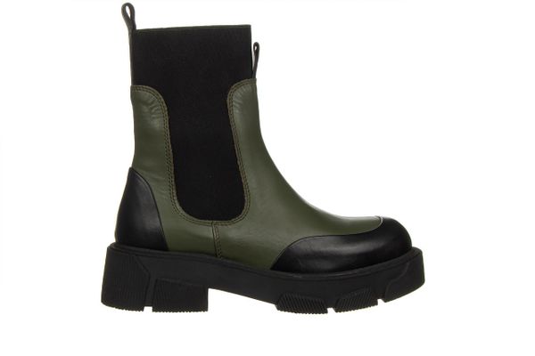 Botki Bayla-161 188 1302 01 06 Black Khaki 161633, Zielony, Skóra naturalna - 40. Zielone botki damskie Bayla, na zimę, z gumy, eleganckie, z okrągłym noskiem, za kostkę, bez obcasa, bez zapięcia. W wyprzedaży za 269.10 zł.