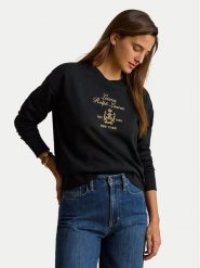 LAUREN RALPH LAUREN Bluza 200P13944001 Czarny Regular Fit. Czarne bluzy damskie Lauren Ralph Lauren, xl, bez wzorów, z bawełny, bez kaptura. Za 859.99 zł.