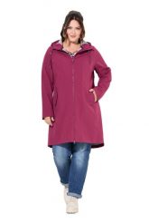 Damskie Długa kurtka softshellowa HYPRAR hydrofobowa kaptur. Czerwone kurtki damskie Ulla Popken, plus size, bez wzorów, z elastanu, z kapturem. Za 639.99 zł.