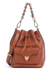 COCCINELLE Skórzana torebka w kolorze jasnobrązowym - 21 x 28,5 x 14 cm rozmiar: onesize. Brązowe torebki klasyczne damskie Coccinelle, z materiału, na ramię, bez dodatków. Za 961.84 zł.