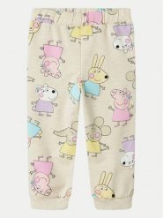 NAME IT Spodnie dresowe Fira Peppa 13240633 Beżowy Regular Fit. Brązowe spodnie dresowe dziewczęce Name it, bez wzorów, z bawełny. Za 69.99 zł.