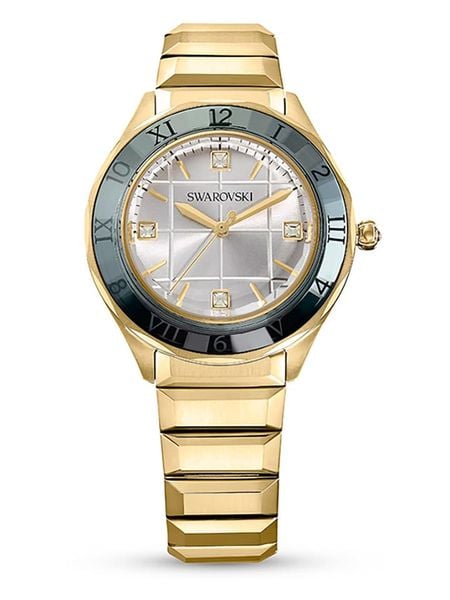 Swarovski Zegarek kwarcowy w kolorze złoto-zielono-białym rozmiar: onesize. Białe, analogowe zegarki damskie Swarovski, ze stali. Za 817.99 zł.