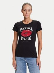 Liu Jo T-Shirt UF5265 JS923 Czarny Regular Fit. Czarne t-shirty damskie Liu Jo, m, bez wzorów, z bawełny, bez kołnierzyka. Za 219.99 zł.