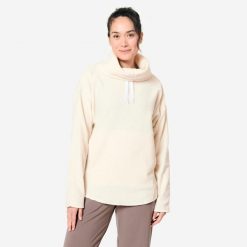 Bluza Do Jogi I Relaksacji Damska Polarowa Beżowa Kimjaly. Brązowe bluzy damskie KIMJALY, l, bez wzorów, z bawełny, bez kaptura. W wyprzedaży za 99.99 zł.