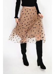 ASSUILI Spódnica w kolorze jasnobrązowym rozmiar: 40. Brązowe spódnice damskie Assuili, bez wzorów, z tiulu, klasyczne, midi. Za 144.45 zł.