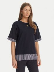 Luisa Spagnoli T-Shirt Baiadera 543155 Granatowy Regular Fit. Niebieskie t-shirty damskie Luisa Spagnoli, m, bez wzorów, z bawełny, bez kołnierzyka. Za 577.99 zł.