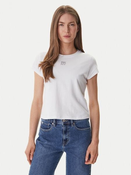 DKNY T-Shirt DJ6T1740 Biały Regular Fit. Białe t-shirty damskie DKNY, m, bez wzorów, z bawełny, bez kołnierzyka. Za 109.99 zł.