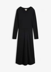 Sukienka midi z grubej bawełny organicznej. Czerwone sukienki damskie bonprix, bez wzorów, z bawełny, bez ramiączek. Za 119.99 zł.