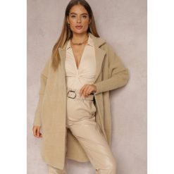 Beżowy Płaszcz z Bawełną Oversize Brumisia. Brązowe płaszcze damskie Renee, na zimę, bez wzorów, z bawełny, bez kaptura. Za 159.99 zł.