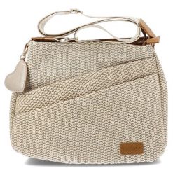 Torebka damska Rieker, z tekstylnego materiału o wyraźnej plecionej strukturze z regulowanym paskiem na ramię ozdobną zawieszką praktyczną kieszenią. Brązowe listonoszki damskie Rieker, bez wzorów, na ramię, bez dodatków. Za 249.00 zł.
