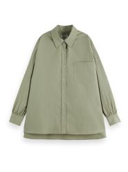 Scotch & Soda Koszula w kolorze oliwkowym rozmiar: 36. Zielone koszule damskie Scotch & Soda, bez wzorów, z bawełny, bez kołnierzyka, bez ramiączek. Za 166.88 zł.