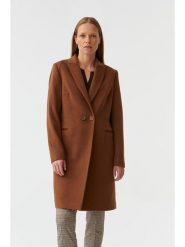 TATUUM Płaszcz przejściowy w kolorze brązowym rozmiar: 42. Brązowe płaszcze damskie TATUUM, bez wzorów, z wełny, bez kaptura. Za 306.01 zł.