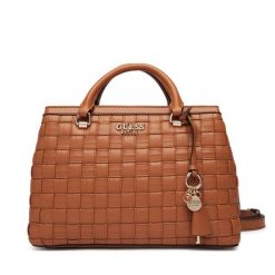 Torebka Guess. Brązowe kuferki damskie Guess, z aplikacjami, bez dodatków. Za 799.99 zł.