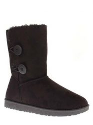 ISLAND BOOT Botki zimowe "Elisa" w kolorze czarnym rozmiar: 38. Czarne botki damskie Island Boot, na zimę, z materiału, bez obcasa, na platformie, bez zapięcia. Za 118.56 zł.