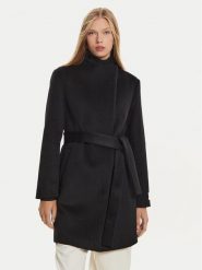 Calvin Klein Płaszcz wełniany K20K207700 Czarny Regular Fit. Czarne płaszcze damskie Calvin Klein, na zimę, bez wzorów, z syntetyku, bez kaptura. Za 1,699.00 zł.