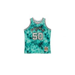 Koszulka NBA San Antonio Spurs David Robinson. Niebieskie koszulki damskie Mitchell & Ness, bez wzorów, bez kołnierzyka, bez ramiączek. Za 616.50 zł.