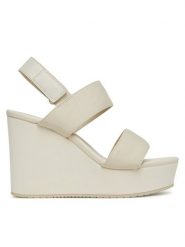 Calvin Klein Jeans Sandały Wedge Sandal Webbing In YW0YW01790 Szary. Szare sandały damskie Calvin Klein Jeans, bez wzorów, z jeansu, bez obcasa, na koturnie, bez zapięcia. Za 249.99 zł.