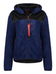 Geographical Norway Kurtka polarowa "Telodia" w kolorze granatowym rozmiar: L. Niebieskie kurtki damskie Geographical Norway, l, z materiału, bez kołnierzyka. Za 118.56 zł.