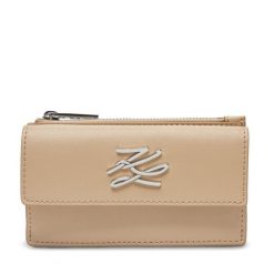 Portfel KARL LAGERFELD. Brązowe portfele damskie KARL LAGERFELD, bez wzorów. Za 289.99 zł.