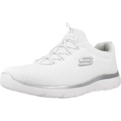 Kapcie SKECHERS SUMMITS Biały. Białe kapcie damskie Skechers, z materiału. Za 281.90 zł.