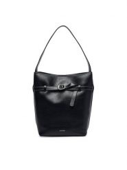 Calvin Klein Torebka Buckle Medium Bucket LV04F3551G Czarny. Czarne torebki klasyczne damskie Calvin Klein, ze skóry, bez dodatków. Za 649.99 zł.
