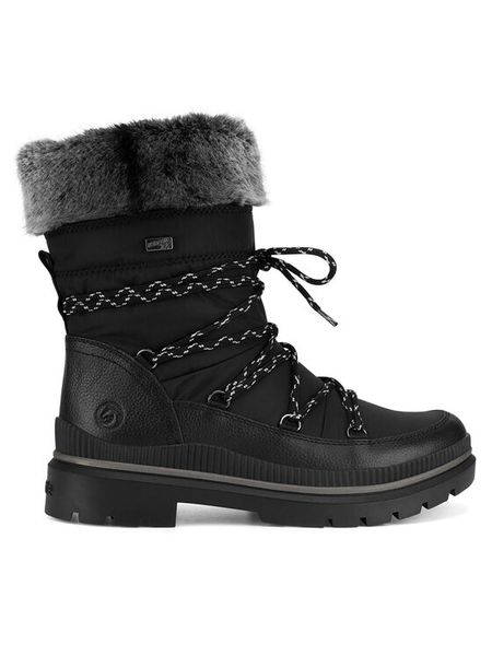 Remonte Botki D0C81-03 Czarny. Czarne botki damskie Remonte, ze skóry, bez obcasa, na płaskiej podeszwie, bez zapięcia. Za 342.99 zł.