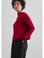 Street One Sweter w kolorze bordowym rozmiar: 36. Czerwone swetry klasyczne damskie Street One, ze splotem, bez kołnierzyka. Za 92.21 zł.