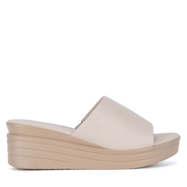 Klapki Lasocki. Brązowe klapki damskie Lasocki, bez wzorów, bez obcasa, bez zapięcia. Za 99.99 zł.