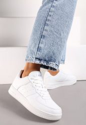 Białe Sneakersy Adriney. Białe obuwie sportowe damskie Born2be, prążkowane, bez zapięcia. Za 84.99 zł.