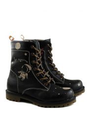 Goby Botki w kolorze czarnym ze wzorem rozmiar: 41. Czarne botki damskie Goby, z materiału, z okrągłym noskiem, bez obcasa, bez zapięcia. Za 295.99 zł.